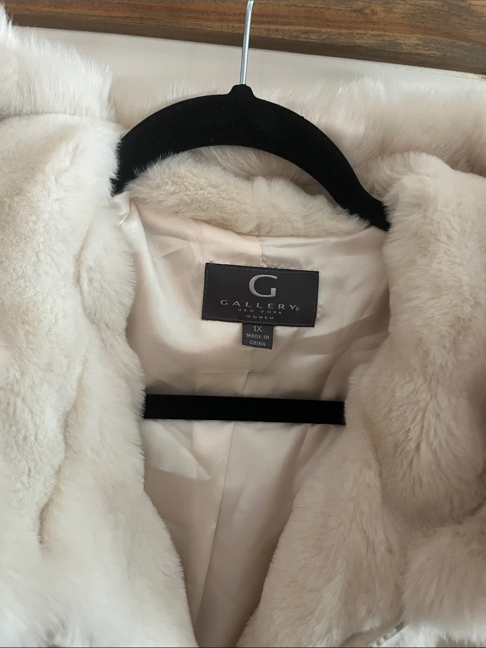 Gallery Cream Faux Fur Hooded Teddy Jacket